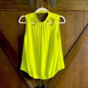 Naked Zebra Yellow Sleeveless Cut Out Blouse